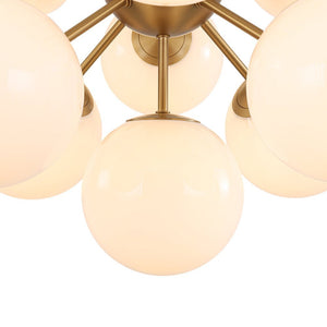 LightFixturesUSA - Shine Lustre Opal Glass Bubble Sputnik Semi Flush Chandelier - Chandelier - Brass -