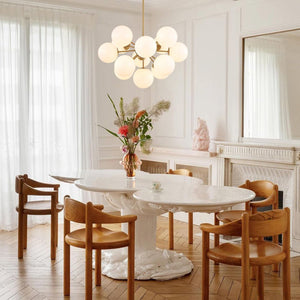 LightFixturesUSA - Shine Lustre Opal Glass Bubble Sputnik Semi Flush Chandelier - Chandelier - Brass -