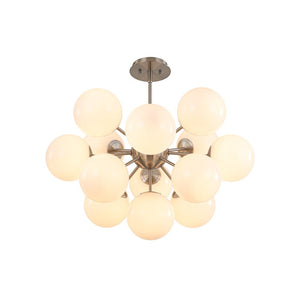 LightFixturesUSA - Shine Lustre Opal Glass Bubble Sputnik Semi Flush Chandelier - Chandelier - Brass -