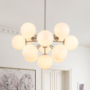 LightFixturesUSA - Shine Lustre Opal Glass Bubble Sputnik Semi Flush Chandelier - Chandelier - Brass -