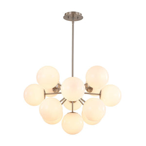 LightFixturesUSA - Shine Lustre Opal Glass Bubble Sputnik Semi Flush Chandelier - Chandelier - Brass -