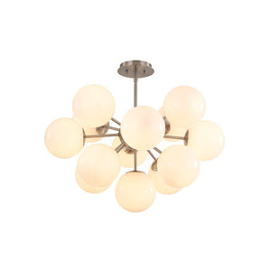 LightFixturesUSA - Shine Lustre Opal Glass Bubble Sputnik Semi Flush Chandelier - Chandelier - Brass -