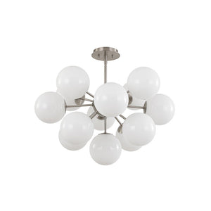 LightFixturesUSA - Shine Lustre Opal Glass Bubble Sputnik Semi Flush Chandelier - Chandelier - Brass -