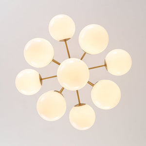LightFixturesUSA - Shine Lustre Opal Glass Bubble Sputnik Semi Flush Chandelier - Chandelier - Brass -
