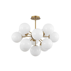 LightFixturesUSA - Shine Lustre Opal Glass Bubble Sputnik Semi Flush Chandelier - Chandelier - Brass -