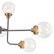 Load image into Gallery viewer, LightFixturesUSA - Soda Pop 8 - Light Seeded Glass Bubble Sputnik Linear Chandelier - Chandelier - Black + Brass -