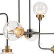 Load image into Gallery viewer, LightFixturesUSA - Soda Pop 8 - Light Seeded Glass Bubble Sputnik Linear Chandelier - Chandelier - Black + Brass -