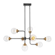 Load image into Gallery viewer, LightFixturesUSA - Soda Pop 8 - Light Seeded Glass Bubble Sputnik Linear Chandelier - Chandelier - Black + Brass -