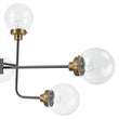 Load image into Gallery viewer, LightFixturesUSA - Soda Pop 8 - Light Seeded Glass Bubble Sputnik Linear Chandelier - Chandelier - Black + Brass -