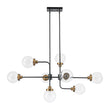 Load image into Gallery viewer, LightFixturesUSA - Soda Pop 8 - Light Seeded Glass Bubble Sputnik Linear Chandelier - Chandelier - Black + Brass -