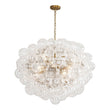 Load image into Gallery viewer, LightFixturesUSA - Statement Brass Cluster Ribbed Glass Bubble Orb Chandelier - Chandelier - Brass -