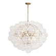 Load image into Gallery viewer, LightFixturesUSA - Statement Brass Cluster Ribbed Glass Bubble Orb Chandelier - Chandelier - Brass -