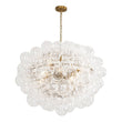 Load image into Gallery viewer, LightFixturesUSA - Statement Brass Cluster Ribbed Glass Bubble Orb Chandelier - Chandelier - Brass -