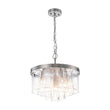 Load image into Gallery viewer, LightFixturesUSA - Tiered Hammered Water Glass Round Semi Flush Mount - Ceiling Light - Nickel -