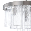 Load image into Gallery viewer, LightFixturesUSA - Tiered Hammered Water Glass Round Semi Flush Mount - Ceiling Light - Nickel -