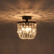 Load image into Gallery viewer, LightFixturesUSA - Vintage Black Draped Crystal Round Semi Flush Mount - Ceiling Light - Black -