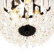 Load image into Gallery viewer, LightFixturesUSA - Vintage Black Draped Crystal Round Semi Flush Mount - Ceiling Light - Black -