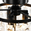 Load image into Gallery viewer, LightFixturesUSA - Vintage Black Draped Crystal Round Semi Flush Mount - Ceiling Light - Black -