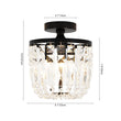 Load image into Gallery viewer, LightFixturesUSA - Vintage Black Draped Crystal Round Semi Flush Mount - Ceiling Light - Black -