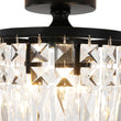 Load image into Gallery viewer, LightFixturesUSA - Vintage Black Draped Crystal Round Semi Flush Mount - Ceiling Light - Black -