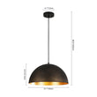 Load image into Gallery viewer, LightFixturesUSA - Vintage Luxe Black Gold Hammered Dome Pendant Light - Pendant Light - 15.7 in -