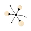 Load image into Gallery viewer, LightFixturesUSA - Wind - Vane Tiered 3 - Light Opal Glass Globe Sputnik Chandelier - Chandelier - Black -