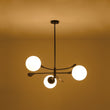Load image into Gallery viewer, LightFixturesUSA - Wind - Vane Tiered 3 - Light Opal Glass Globe Sputnik Chandelier - Chandelier - Black -