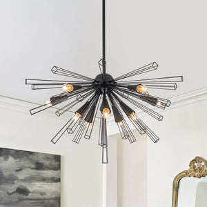 10-Light Geometric Sputnik Sunburst Chandelier