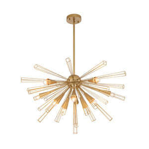 10-Light Geometric Sputnik Sunburst Chandelier