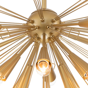 10-Light Geometric Sputnik Sunburst Chandelier