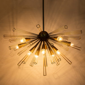 10-Light Geometric Sputnik Sunburst Chandelier