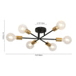 Load image into Gallery viewer, 6-light Semi Flush Sputnik Light Fixture