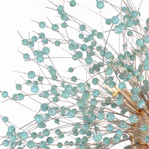 9-Light Blue Dandelion Firework Chandelier