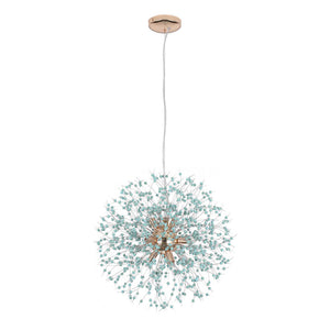 9-Light Blue Dandelion Firework Chandelier