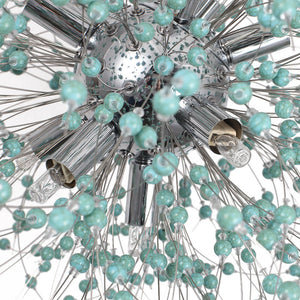 9-Light Blue Dandelion Firework Chandelier