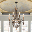 Load image into Gallery viewer, Antique Wood Beaded Empire Chandelier
