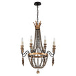 Load image into Gallery viewer, Antique Wood Beaded Empire Chandelier