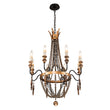 Load image into Gallery viewer, Antique Wood Beaded Empire Chandelier
