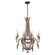 Load image into Gallery viewer, Antique Wood Beaded Empire Chandelier