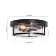 Load image into Gallery viewer, Black Seeded Glass Flush Mount