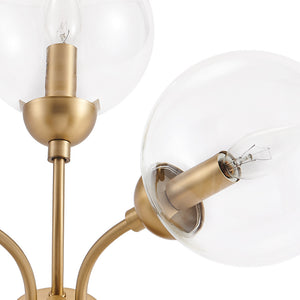 Brass 3-Light Globe Ceiling Light