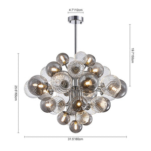 Cluster Glass Globe Bubble Chandelier 23.6"/31.5" Wide Large Chandelier