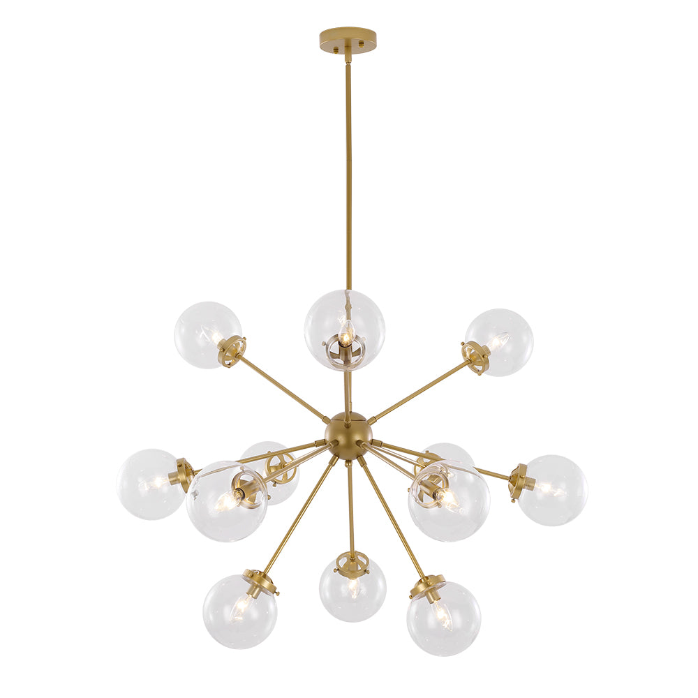 Modern Sphere 12 Light Sputnik Chandelier LightFixturesUSA Glass Globe Chandelier Sphere Chandelier Black
