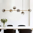 Load image into Gallery viewer, LightFixturesia-6-light Glass Globe Linear Chandelier-Kitchen Island Pendant-Default Title-