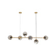 Load image into Gallery viewer, LightFixturesia-6-light Glass Globe Linear Chandelier-Kitchen Island Pendant-Default Title-