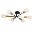 Load image into Gallery viewer, LightFixturesia-6-light Semi Flush Sputnik Light Fixture-Semi Flush Light-Black-