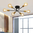 Load image into Gallery viewer, LightFixturesia-6-light Semi Flush Sputnik Light Fixture-Semi Flush Light-Brass-