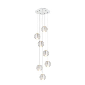 LightFixturesia-Elegant Crystal Glass Globe Cluster Pendant Light-Pendant Light-7 Lt-
