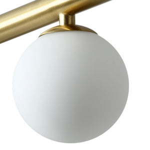 LightFixturesia-Kitchen Island Glass Globe Linear Chandelier-Kitchen Island Pendant-Brass-