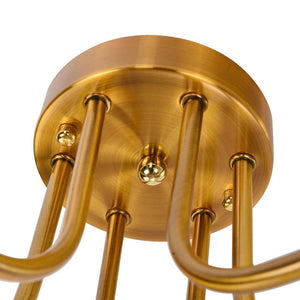 LightFixturesia-Modern Industrial Semi Flush Sputnik Light--Black-